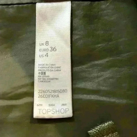 TOPSHOP PETITE Army Green Fisherman Parka Size 4 - Picture 5 of 7